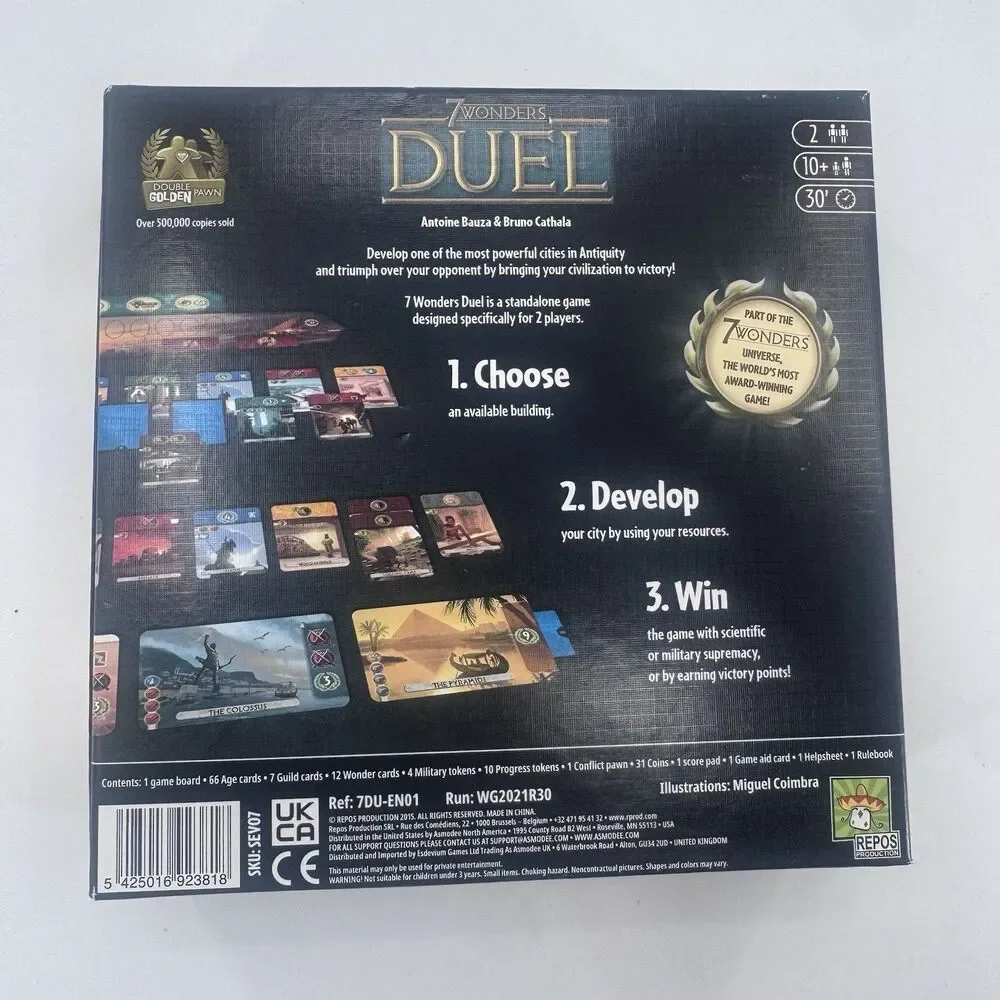 7 Wonders: Duel Board Game 2015 Best 2-Player Award Repos Production New